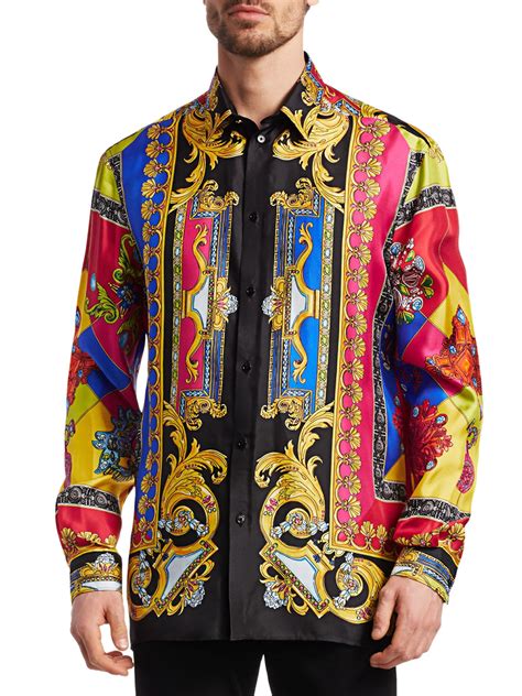 white long sleeve versace shirt|Versace big man shirts.